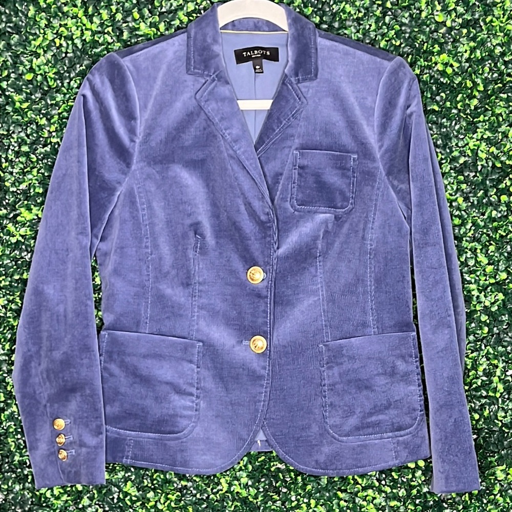 Talbots Heritage Navy Blue Corduroy Blazer Women’s Sz 6P EUC